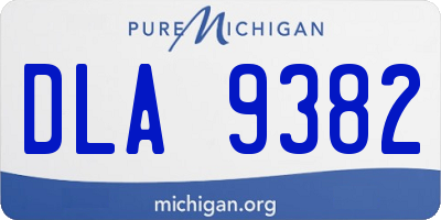 MI license plate DLA9382