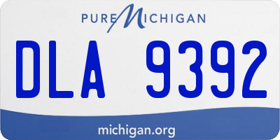 MI license plate DLA9392