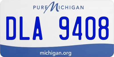 MI license plate DLA9408