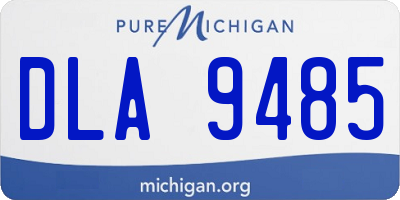 MI license plate DLA9485