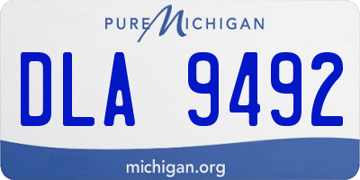 MI license plate DLA9492