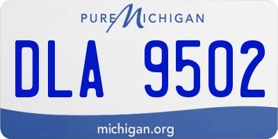 MI license plate DLA9502