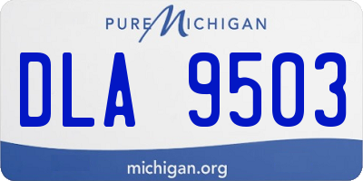 MI license plate DLA9503