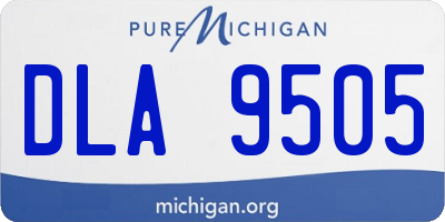 MI license plate DLA9505