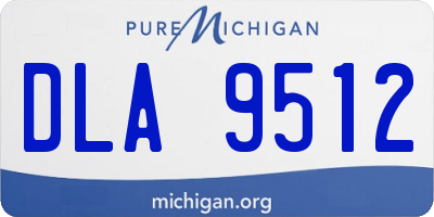 MI license plate DLA9512