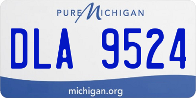 MI license plate DLA9524