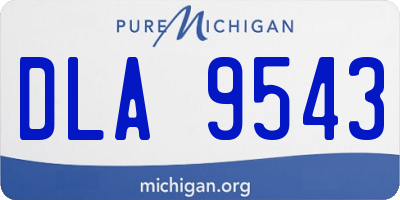 MI license plate DLA9543
