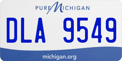 MI license plate DLA9549