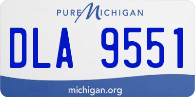MI license plate DLA9551