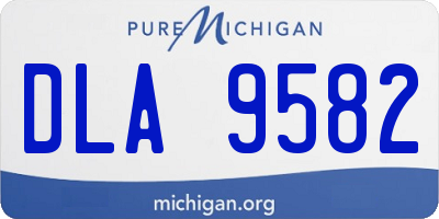 MI license plate DLA9582