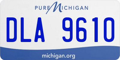 MI license plate DLA9610