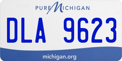 MI license plate DLA9623