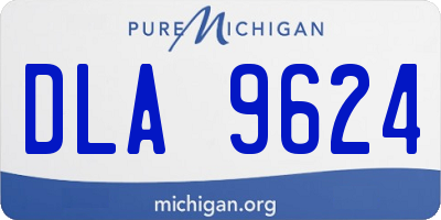 MI license plate DLA9624