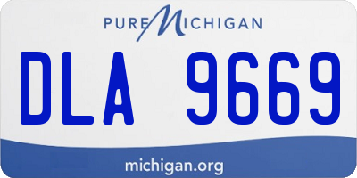 MI license plate DLA9669