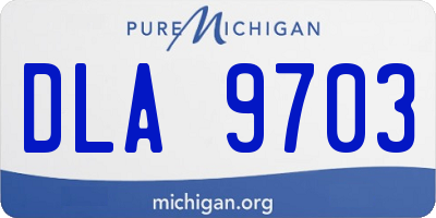 MI license plate DLA9703