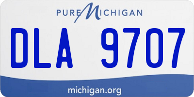 MI license plate DLA9707