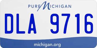 MI license plate DLA9716
