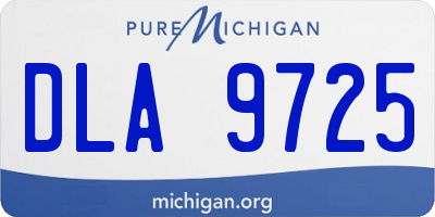 MI license plate DLA9725