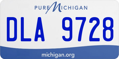 MI license plate DLA9728