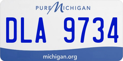 MI license plate DLA9734