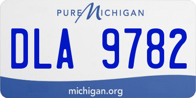 MI license plate DLA9782