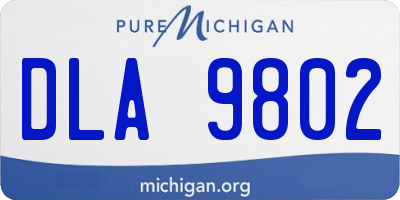 MI license plate DLA9802