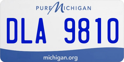MI license plate DLA9810