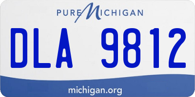 MI license plate DLA9812