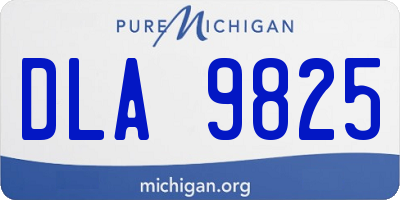 MI license plate DLA9825