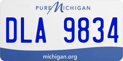 MI license plate DLA9834