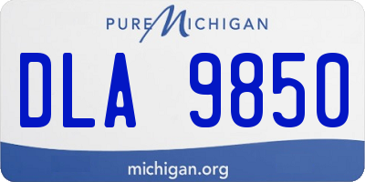 MI license plate DLA9850