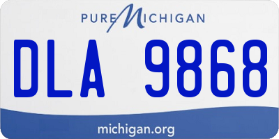 MI license plate DLA9868