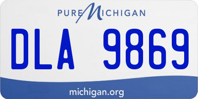 MI license plate DLA9869
