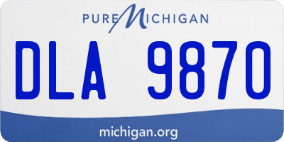 MI license plate DLA9870
