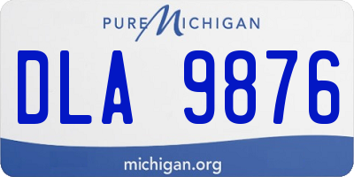 MI license plate DLA9876