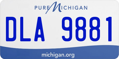 MI license plate DLA9881