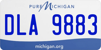 MI license plate DLA9883