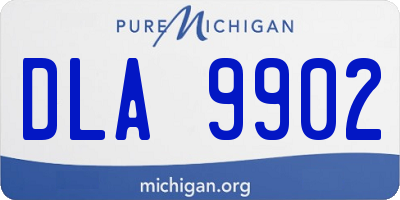 MI license plate DLA9902
