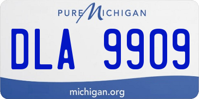 MI license plate DLA9909