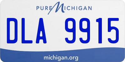 MI license plate DLA9915