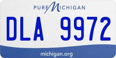 MI license plate DLA9972