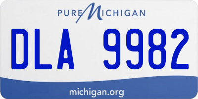 MI license plate DLA9982