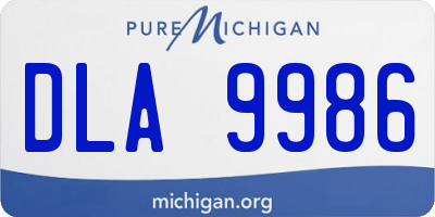 MI license plate DLA9986