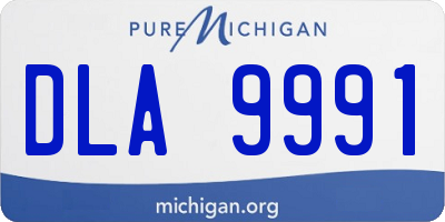 MI license plate DLA9991