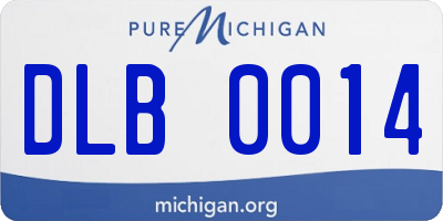 MI license plate DLB0014
