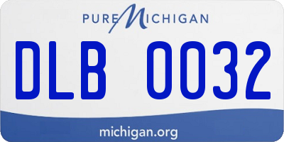 MI license plate DLB0032