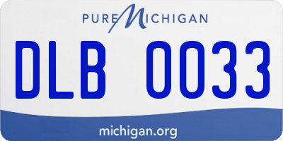 MI license plate DLB0033