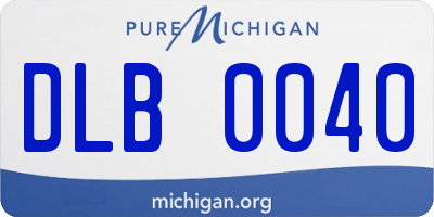 MI license plate DLB0040