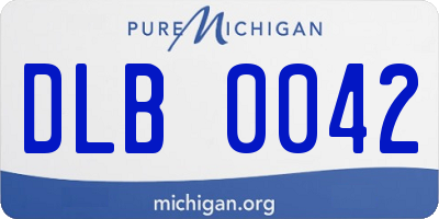 MI license plate DLB0042