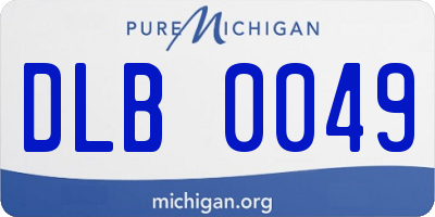 MI license plate DLB0049